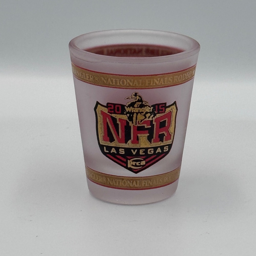 Wrangler NFR 2015 Las Vegas National Finals Rodeo Frosted Shot Glass Collectible